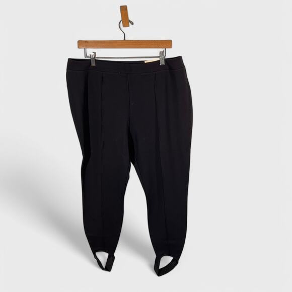 Soft Surroundings Stirrup Leggings Black Ponte Knit XL Petite Pants NWT - Picture 3 of 9